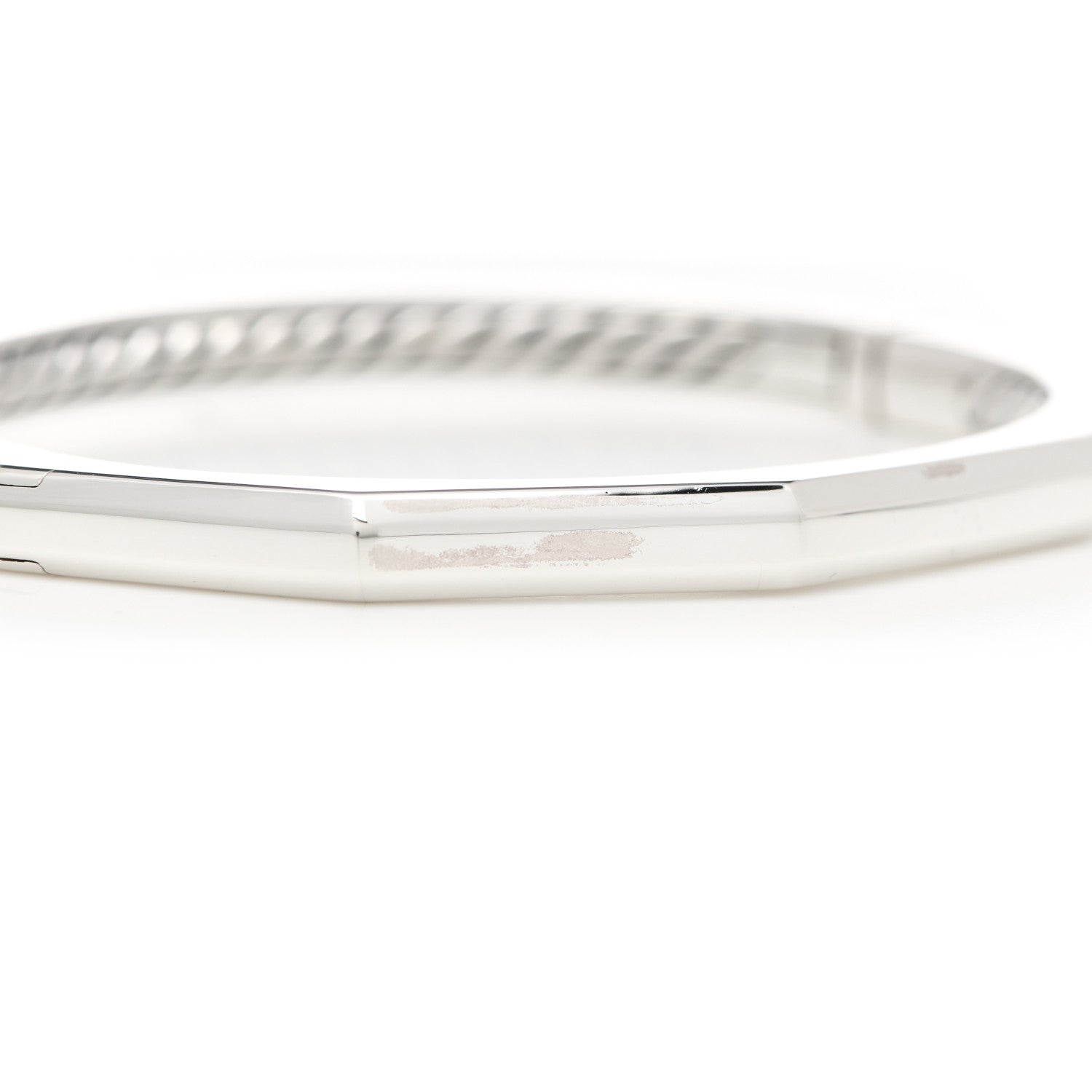 David Yurman Sterling Silver Stax Faceted Cable Bracelet 4 of 5