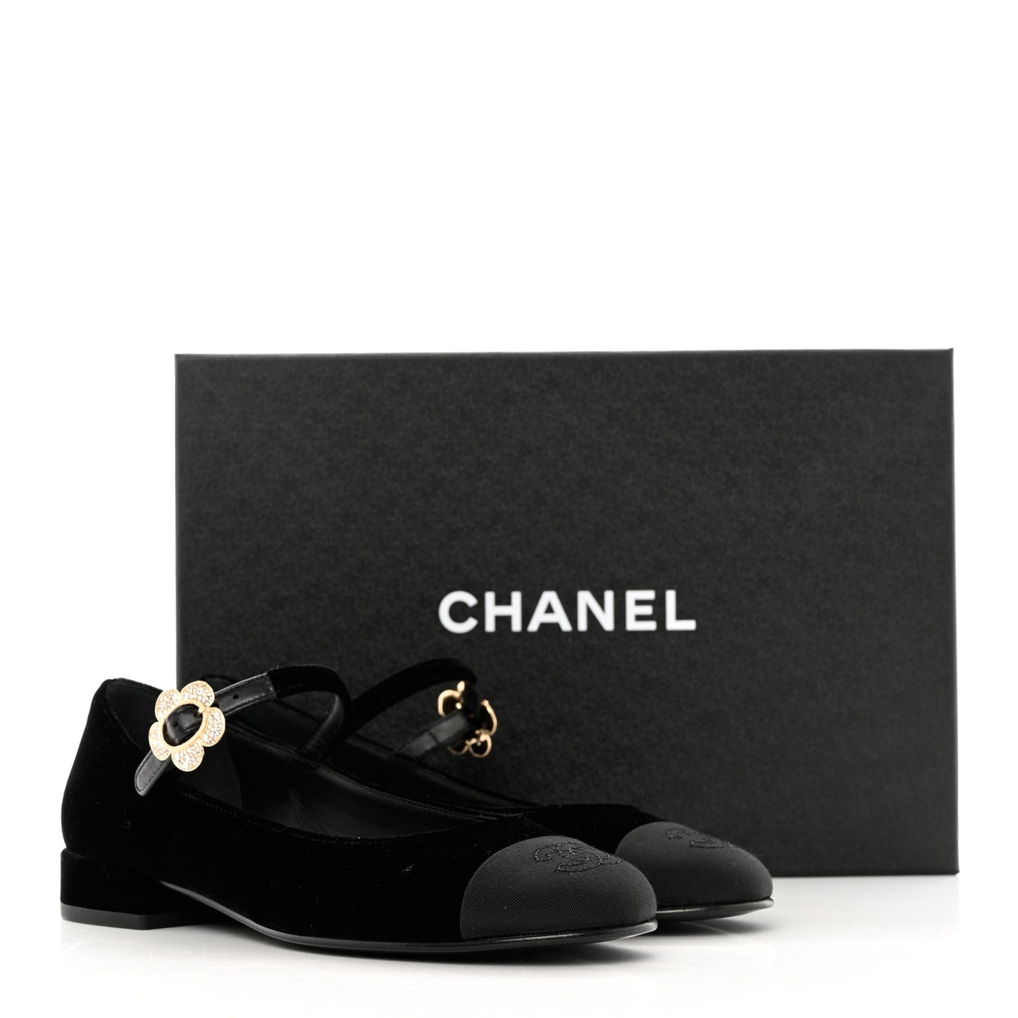 Velvet Grosgrain Mary Jane Flats 36.5 Black