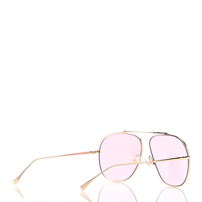 Fendi Metal FF Family Aviator Sunglasses FF0407/G/S Gold Pink 4 of 8