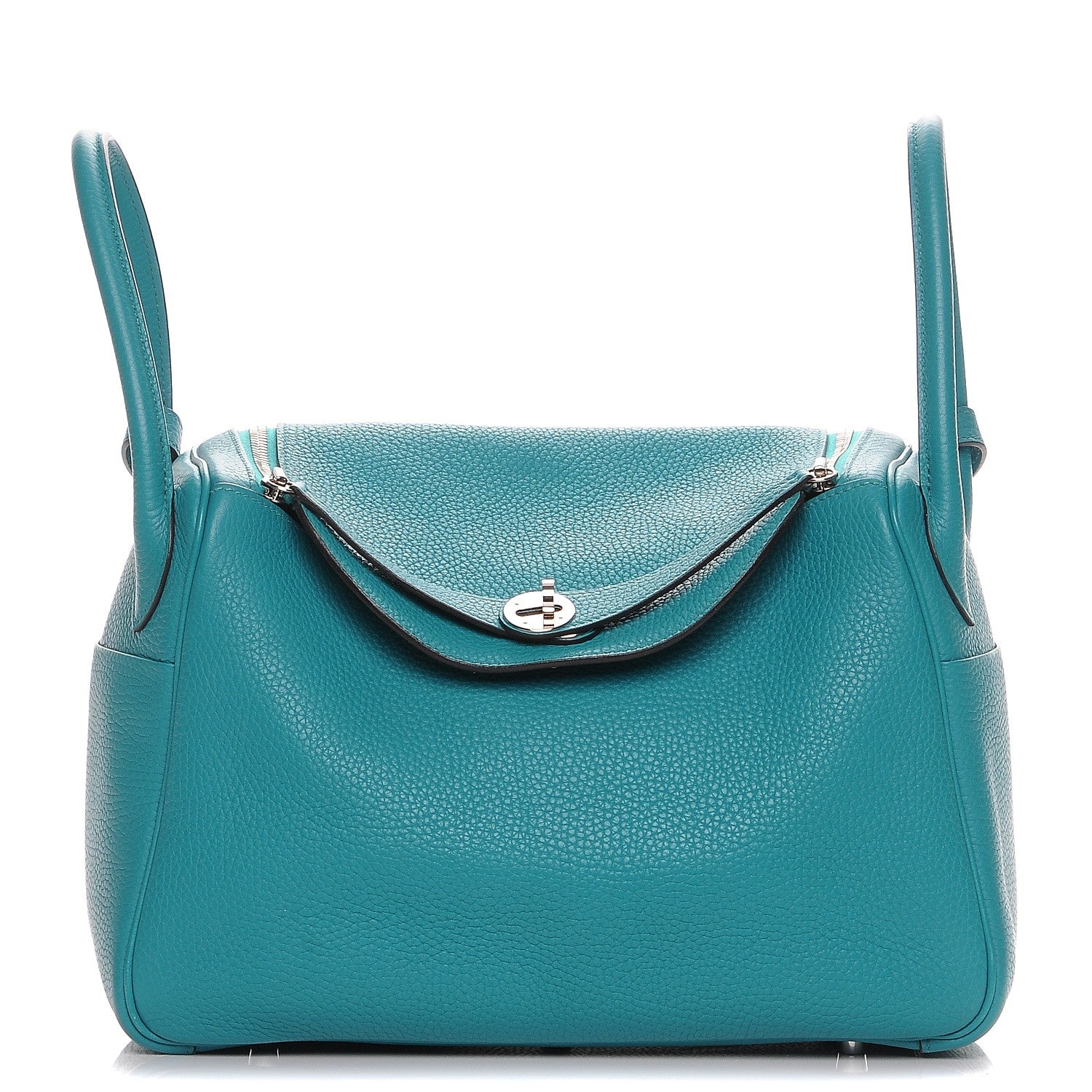 Hermes Taurillon Clemence Lindy 26 Bleu Paon 1 of 7