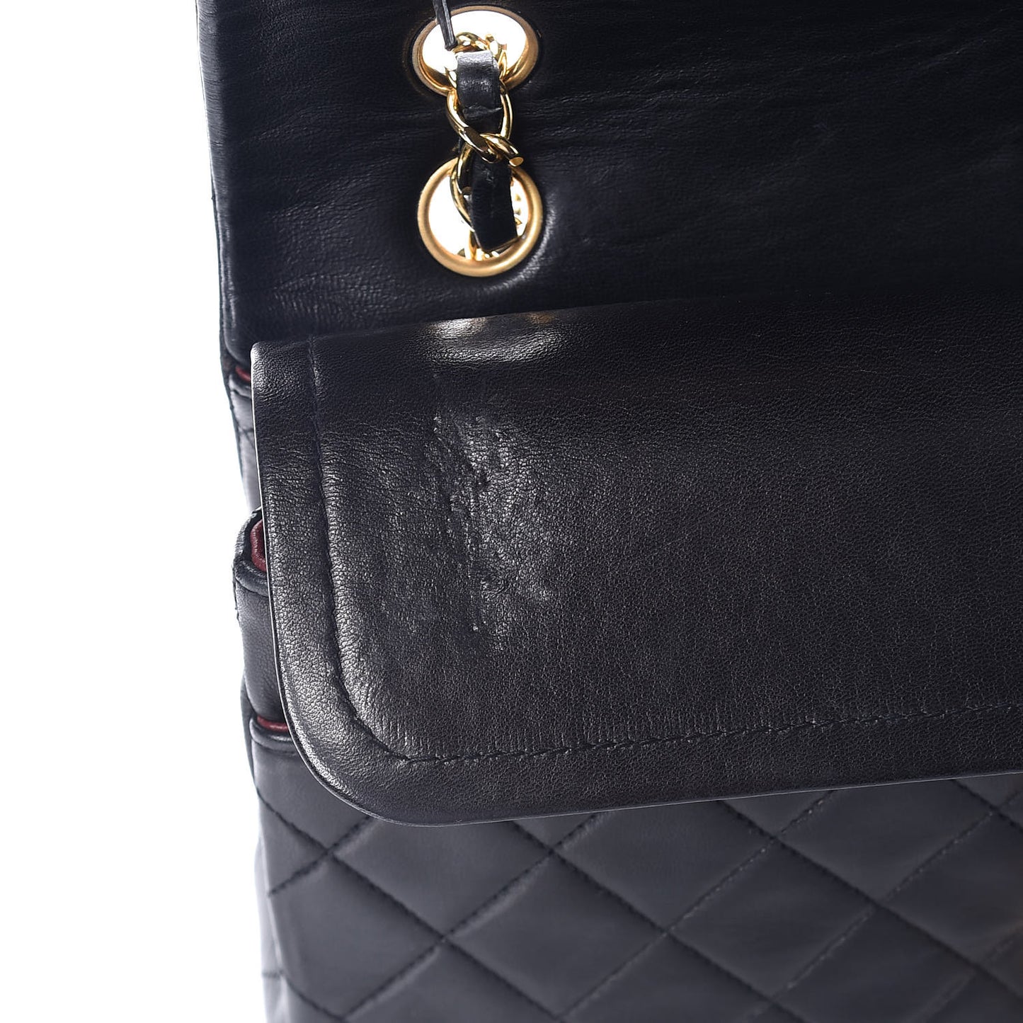 Lambskin Quilted Medium Double Flap Bag Black