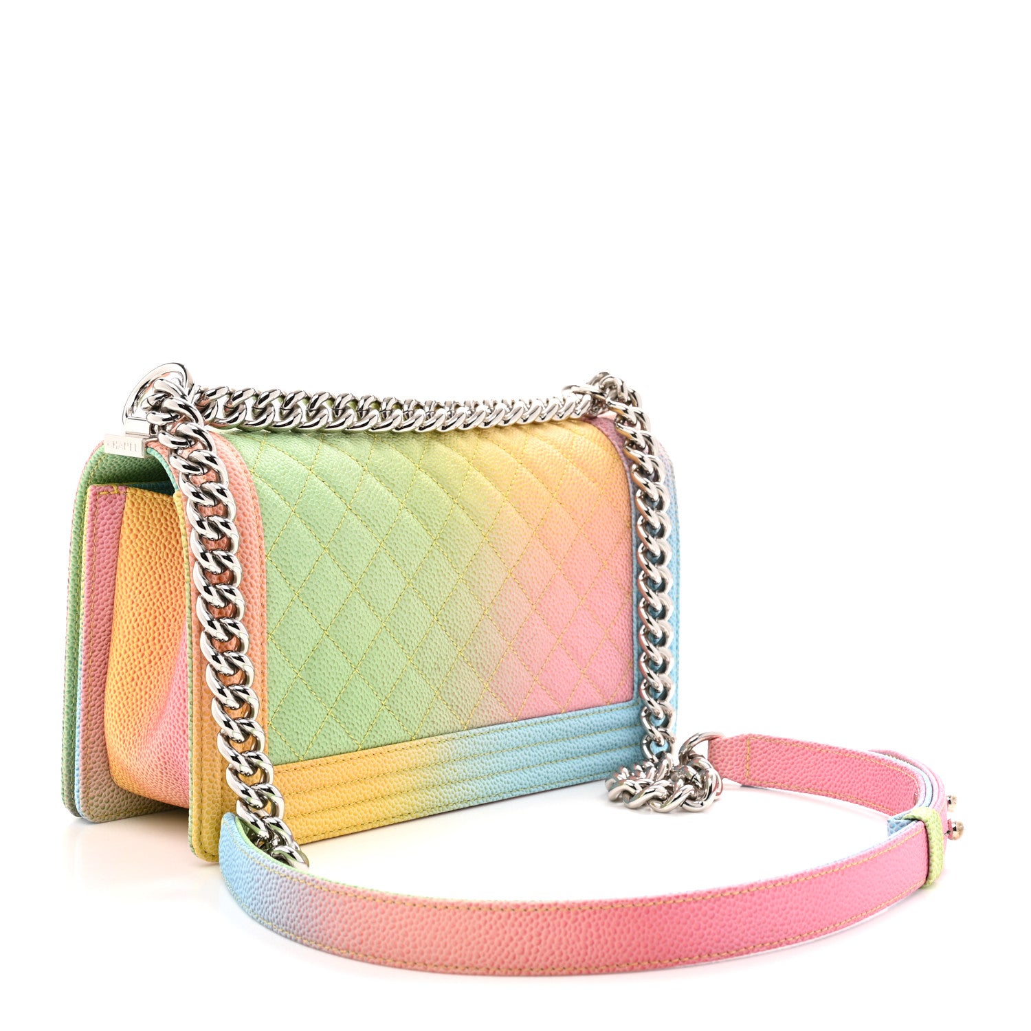 Chanel Caviar Quilted Medium Cuba Rainbow Boy Flap Multicolor 3 of 12