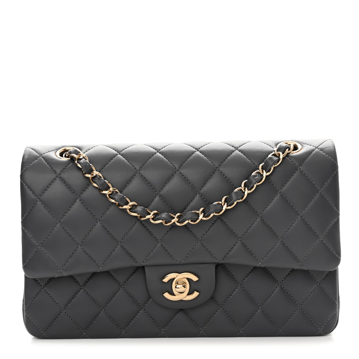 Chanel Caviar Quilted Medium Double Flap Dark Grey 1 of 13