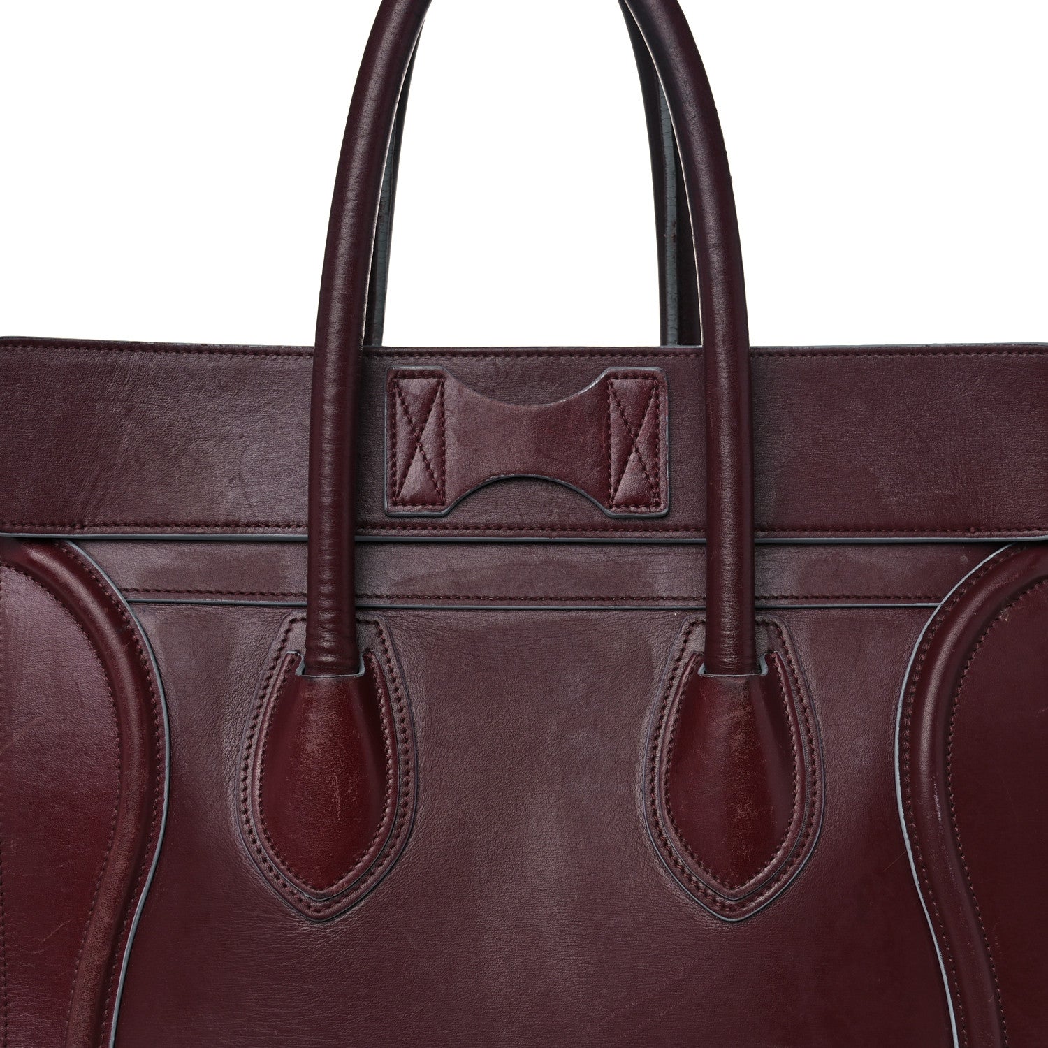 Celine Palmelato Mini Luggage Burgundy Azur Blue 23 of 33