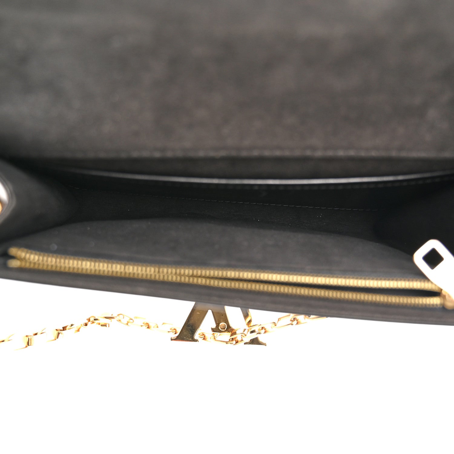 Louis Vuitton Calfskin Chain Louise MM Black 5 of 15