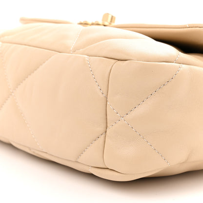 Chanel Lambskin Quilted Medium Chanel 19 Flap Beige 10 of 11