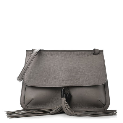 Gucci Cellarius Calfskin Medium Bamboo Daily Flap Shoulder Bag Storm Grey 1 of 11