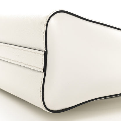 Prada Saffiano Soft Calfskin Small Zippered Tote White 9 of 9