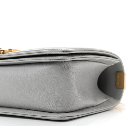 Chanel Caviar Quilted Medium Boy Flap Light Grey 10 of 10