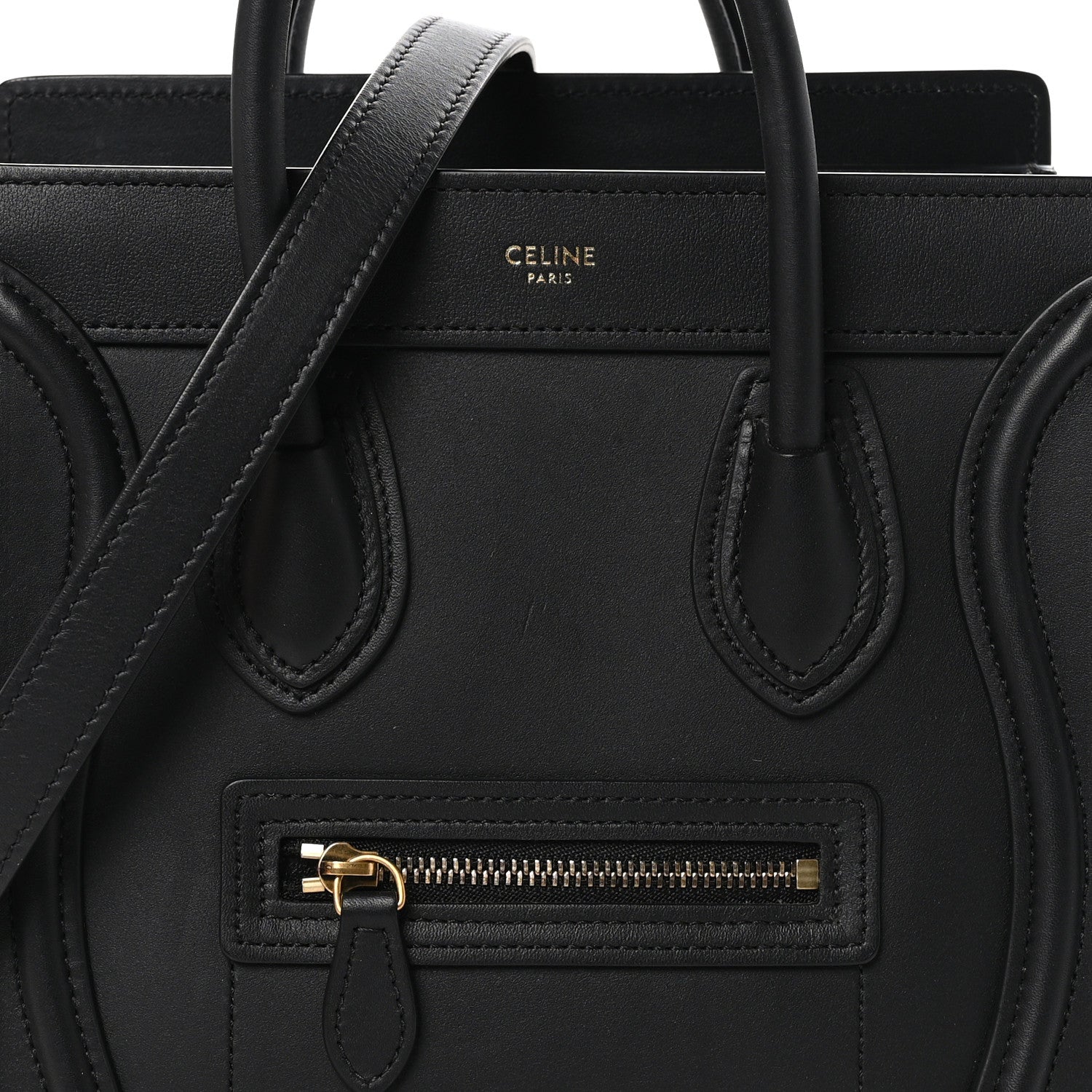 Celine Smooth Calfskin Nano Luggage Black 8 of 11