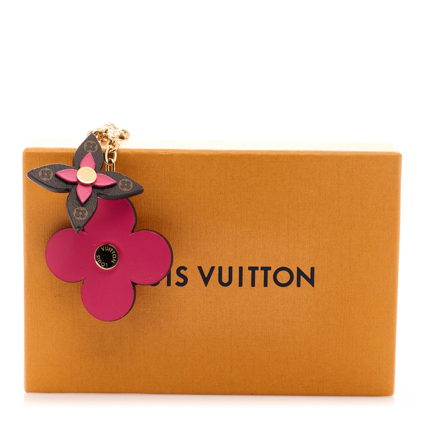 Monogram Blooming Flowers Bag Charm Key Holder Brown