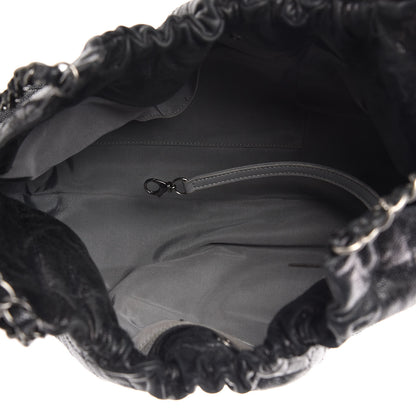 Chanel Distressed Glazed Caviar Quilted Medium Elastic Tote Black 5 of 11