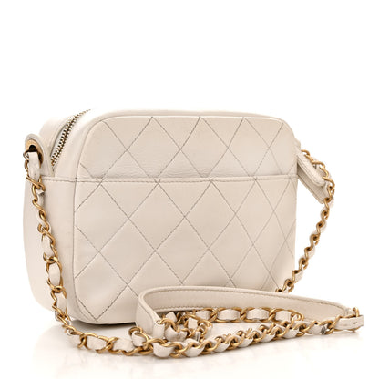 Chanel Calfskin Quilted Enchained Camera Case Bag White 3 of 18