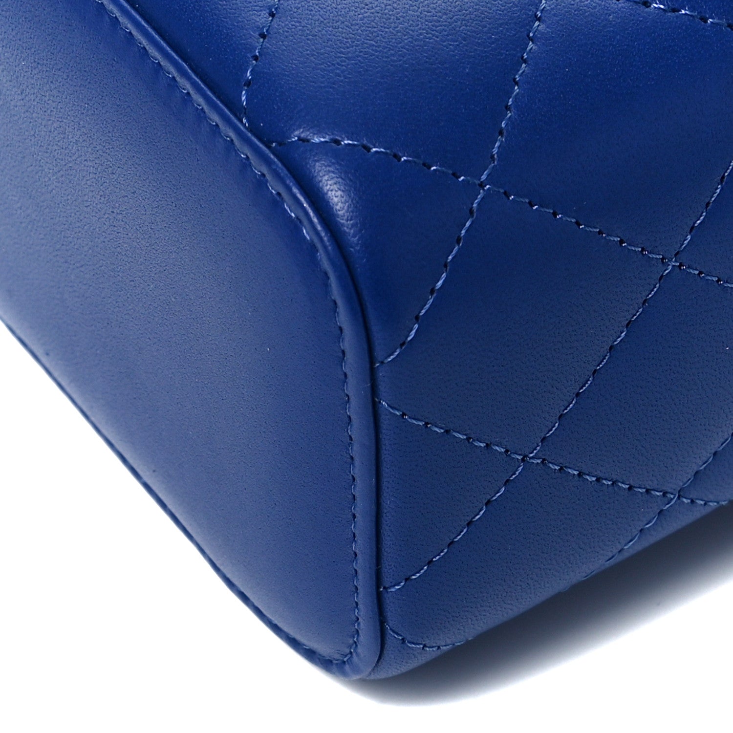 Chanel Lambskin Quilted Top Handle Mini Vanity Case With Chain Blue 7 of 7