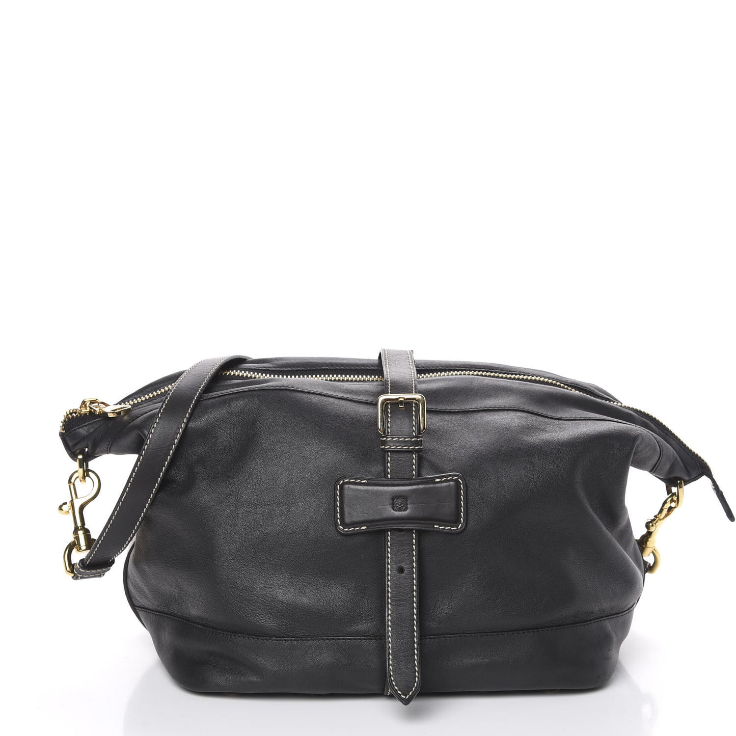 Lambskin Satchel Black Tan