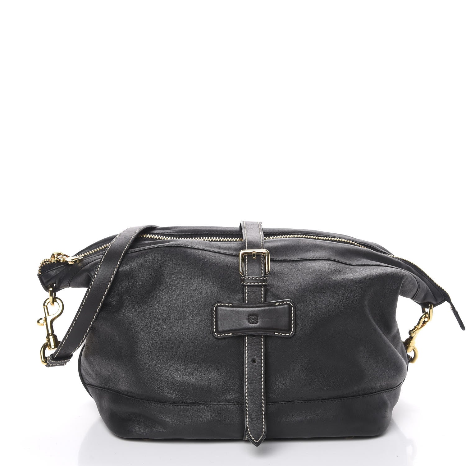 Loewe Lambskin Satchel Black Tan 2 of 15