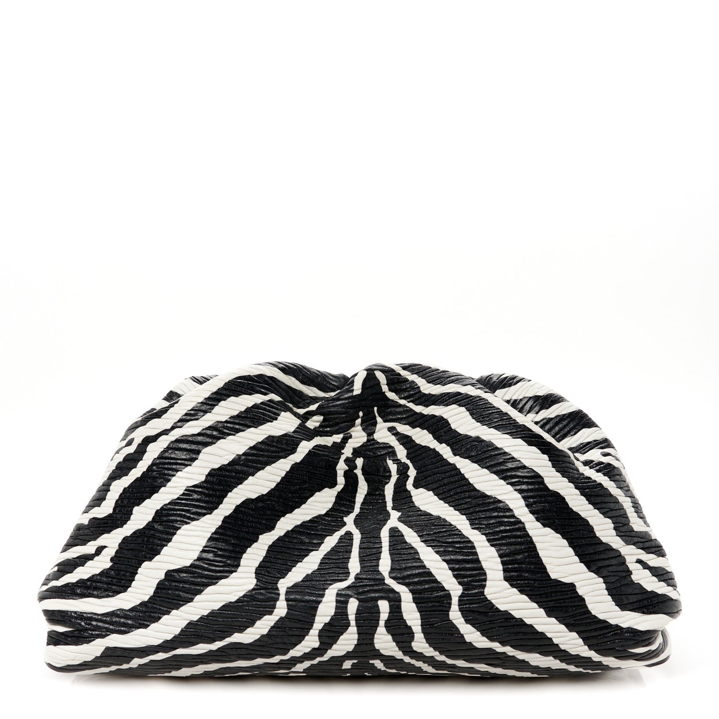 Nappa Zebra Print The Pouch Oversized Clutch White Black