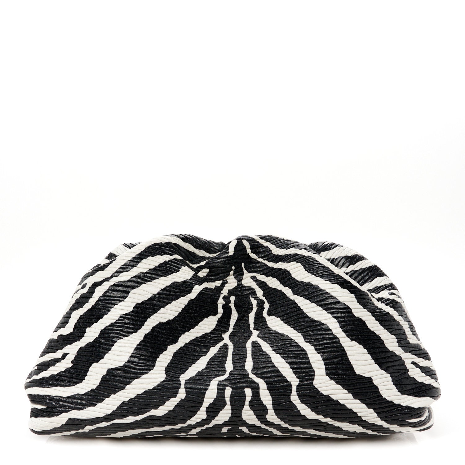 Bottega Veneta Nappa Zebra Print The Pouch Oversized Clutch White Black 1 of 11