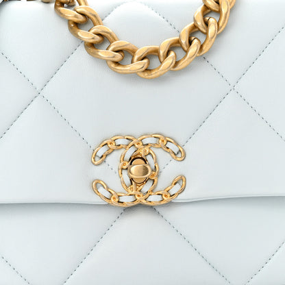 Chanel Lambskin Quilted Medium Chanel 19 Flap Light Blue 8 of 11