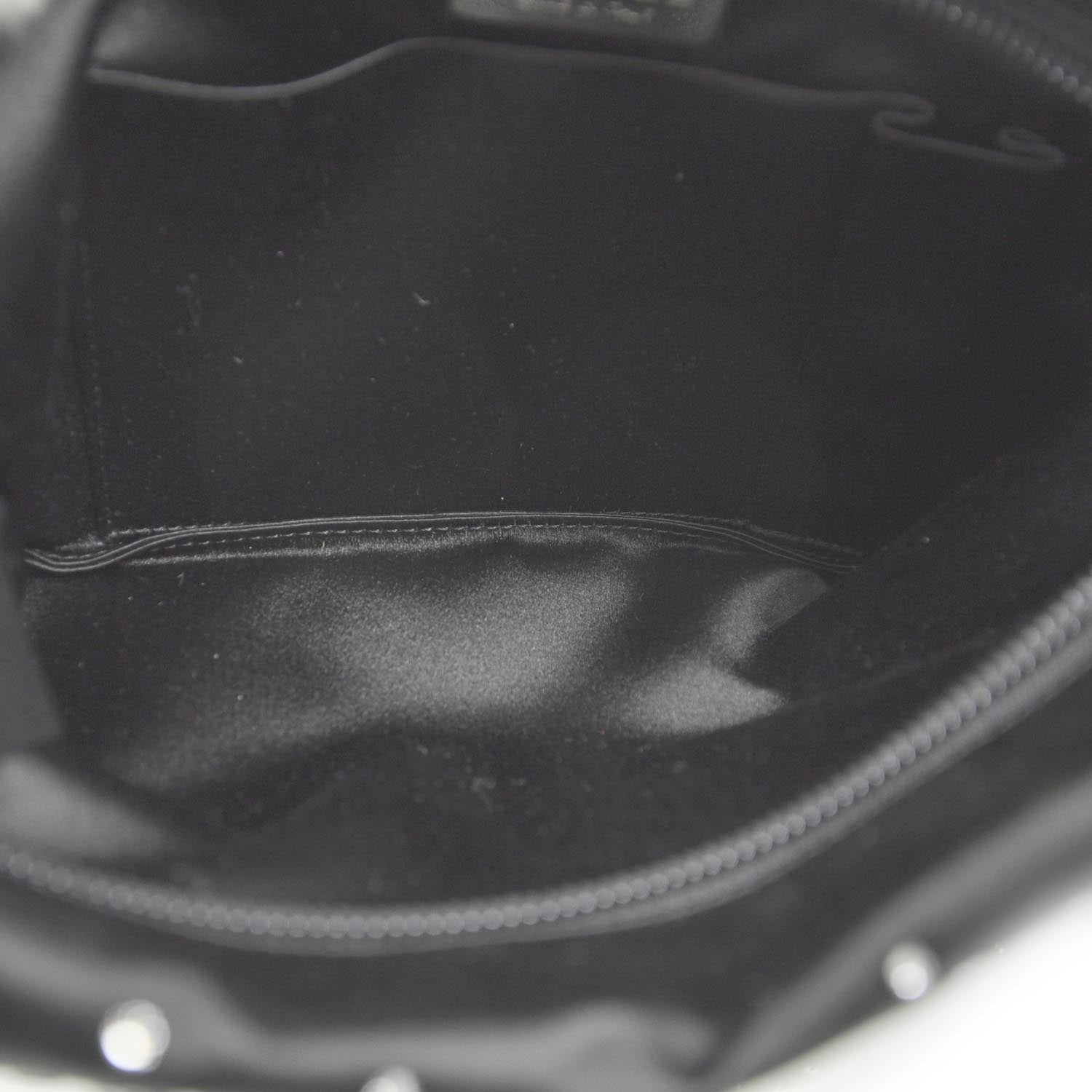 Chanel Satin Diamante Evening Clutch Bag Black 5 of 8