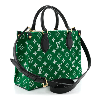 Louis Vuitton Jacquard Velvet Monogram Onthego PM Green 3 of 9