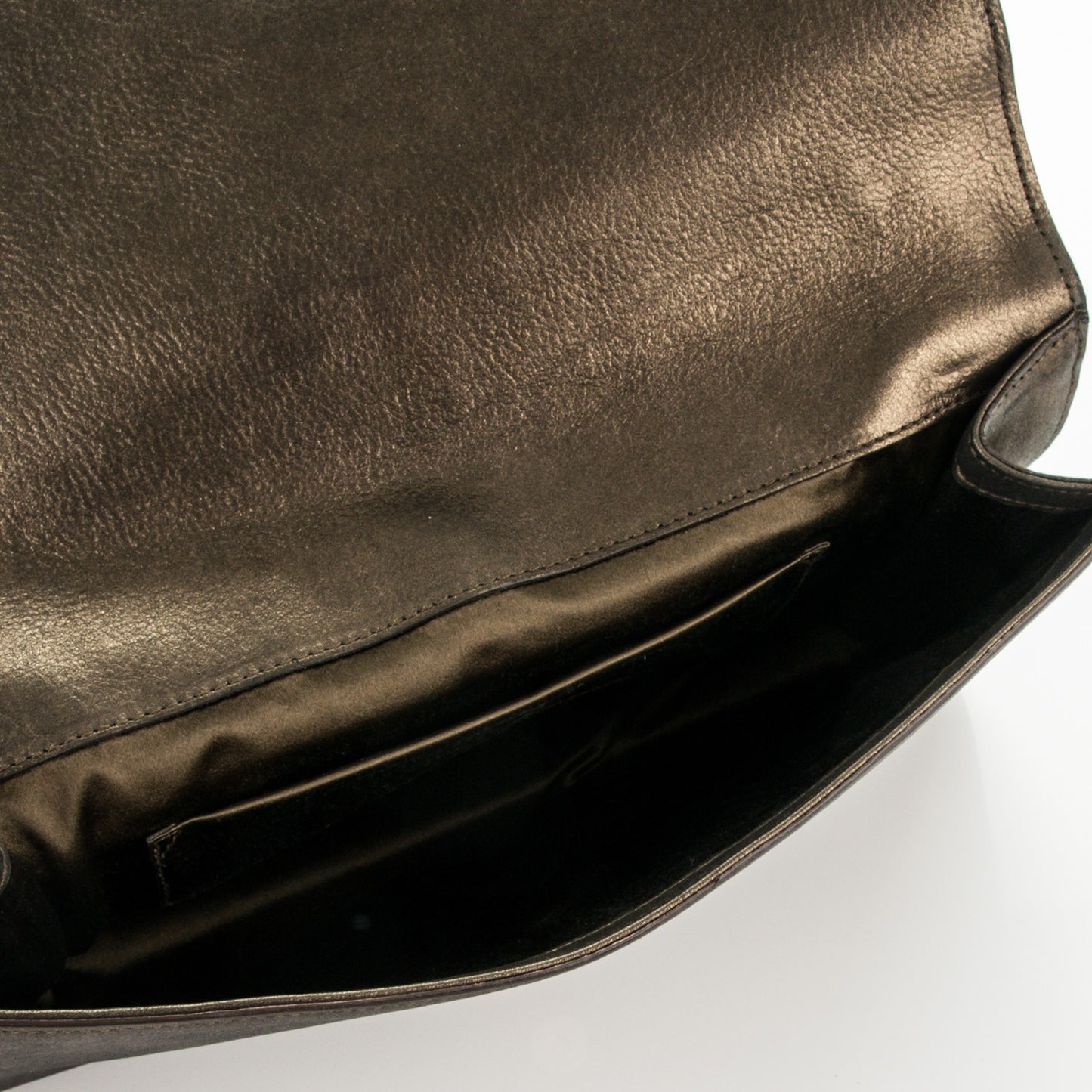 Metallic Calfskin Monogram Large Belle De Jour Clutch Bronze
