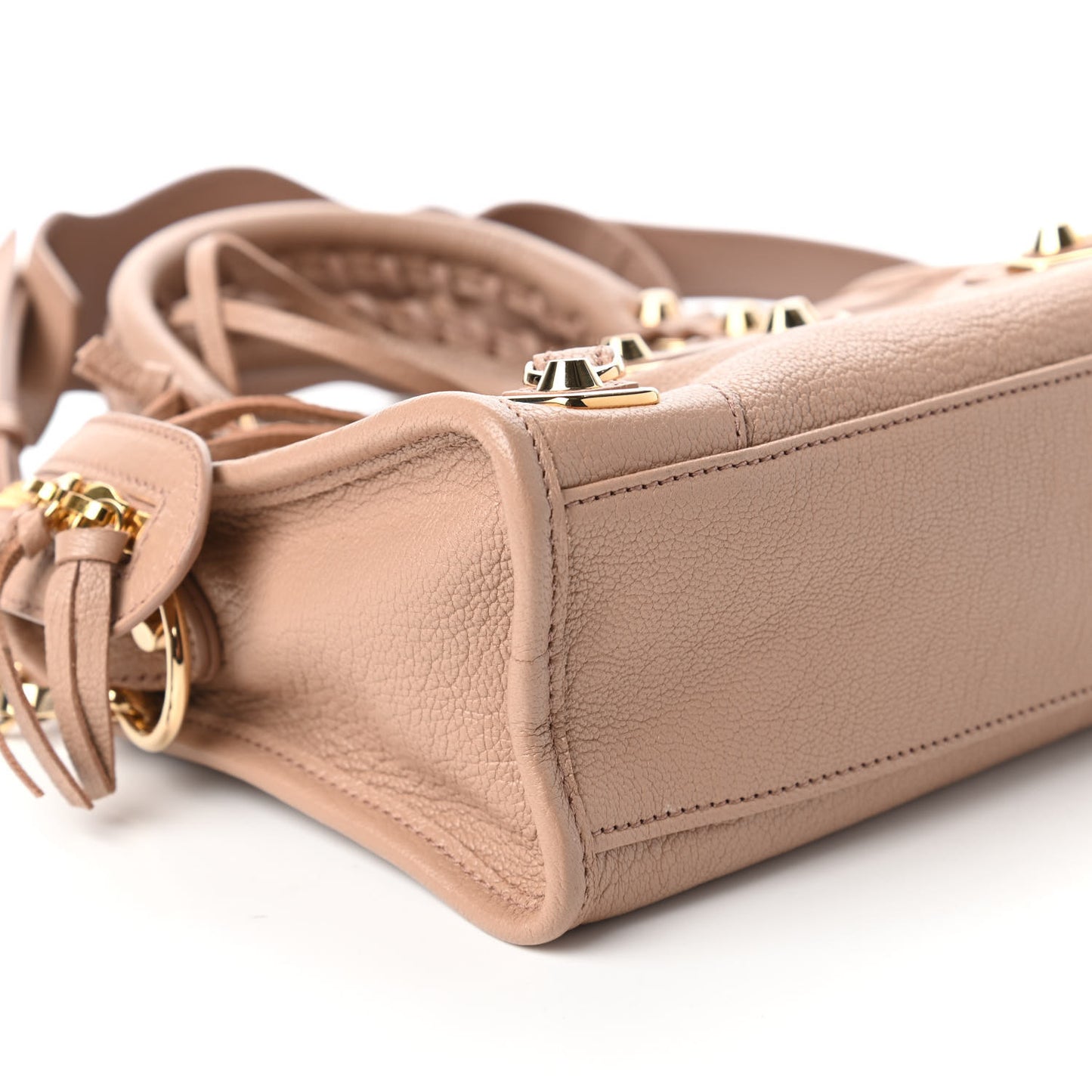 Chevre Gold Metallic Edge Hardware Mini City Rose Des Sables