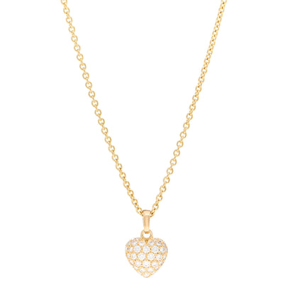 Cartier 18K Yellow Gold Diamond Large Heart Paved Pendant Necklace 1 of 6