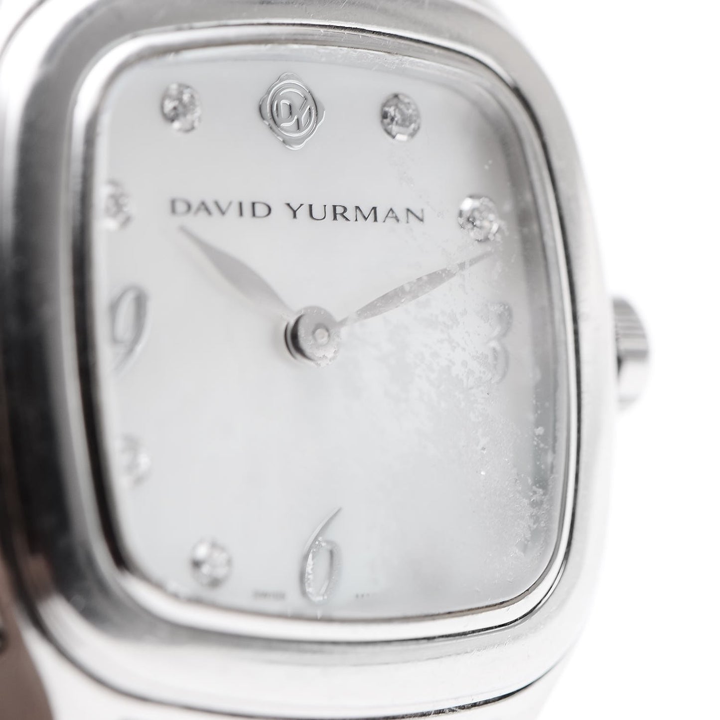 Stainless Steel Sterling Silver Diamond Mother of Pearl 25mm Thoroughbred Quartz Watch