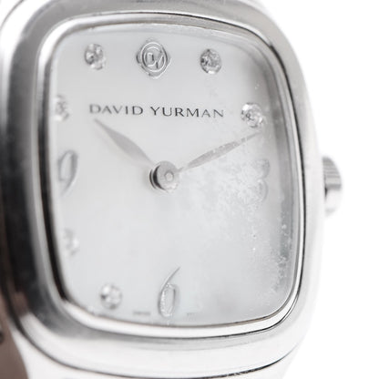 David Yurman Stainless Steel Sterling Silver Diamond Mother of Pearl 25mm Thoroughbred Quartz Watch 7 of 8