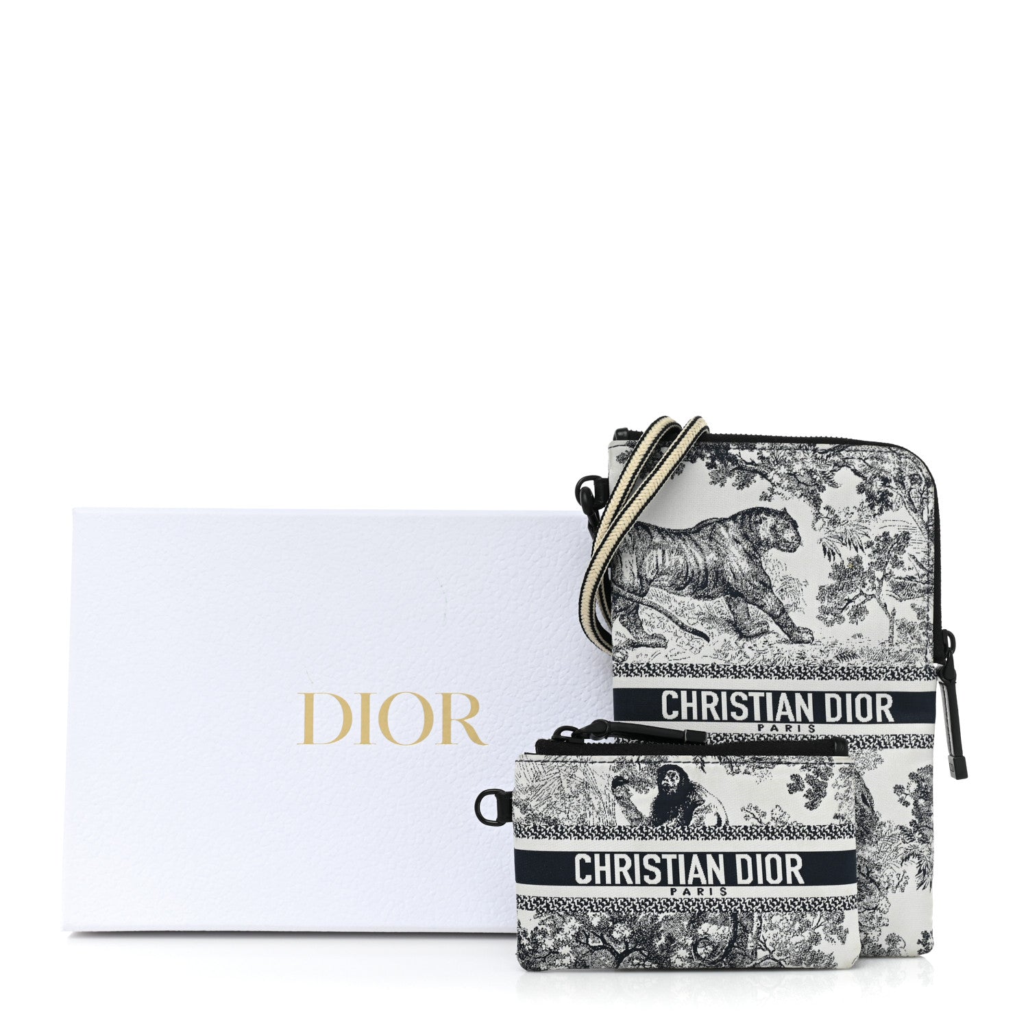 Christian Dior Technical Fabric Embroidered Toile De Jouy DiorTravel Multifunction Pouch Blue 12 of 12
