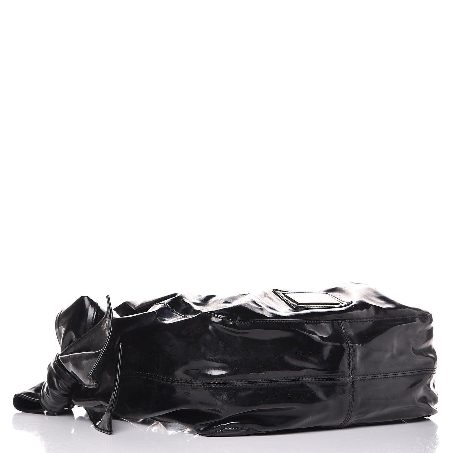 Patent Lacca Small Nuage Bow Hobo Black