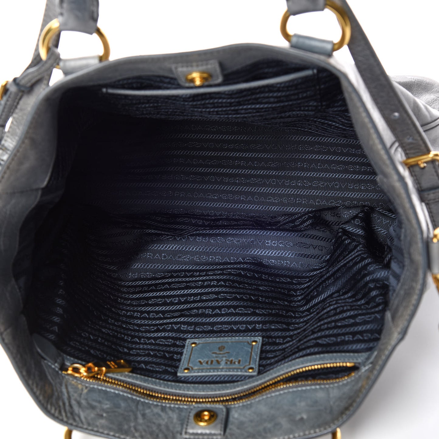 Vitello Shine Tote Blue