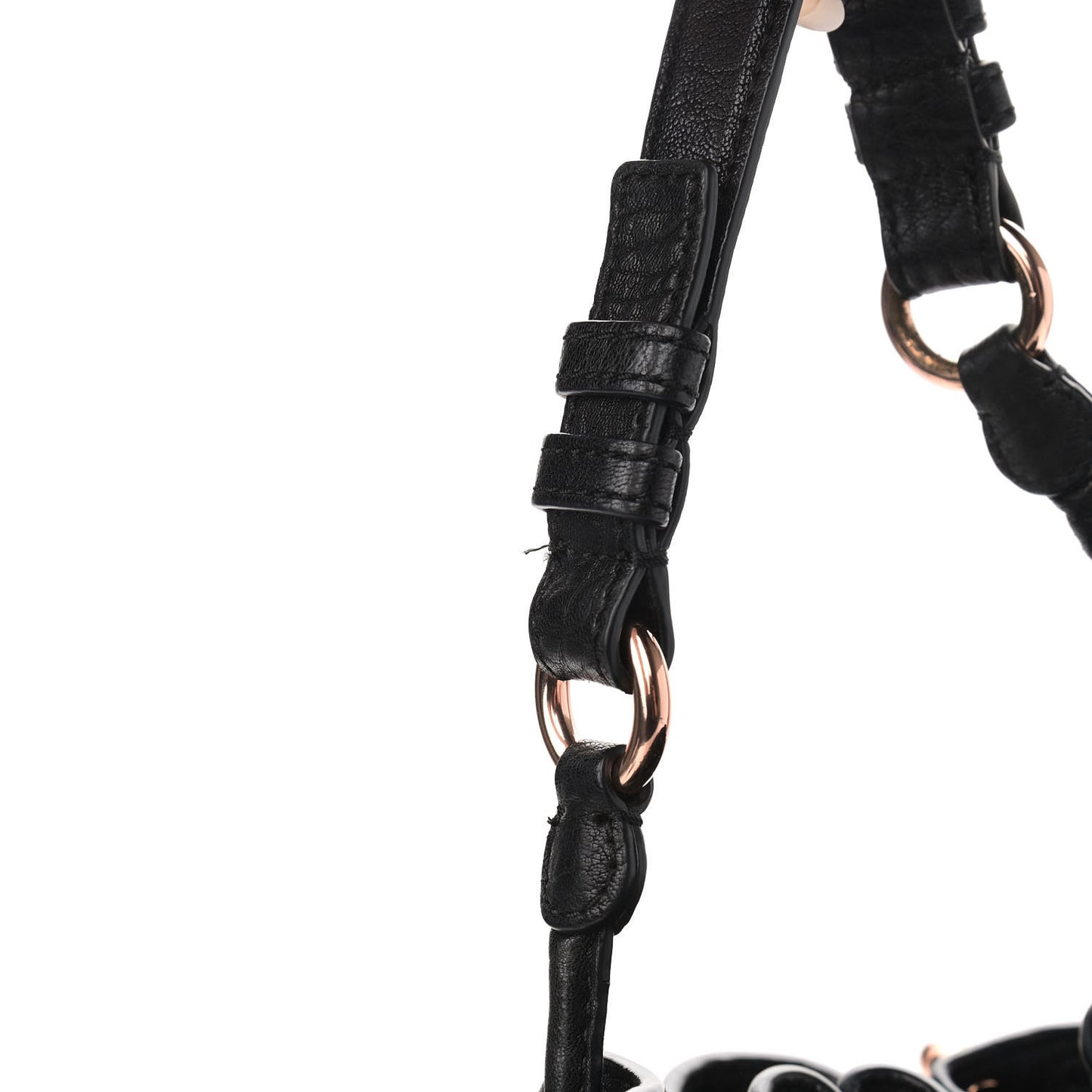Pebbled Lambskin Diego Bucket Black Rose Gold Hardware