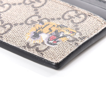 Gucci GG Supreme Monogram Tiger Print Card Holder Black 6 of 10