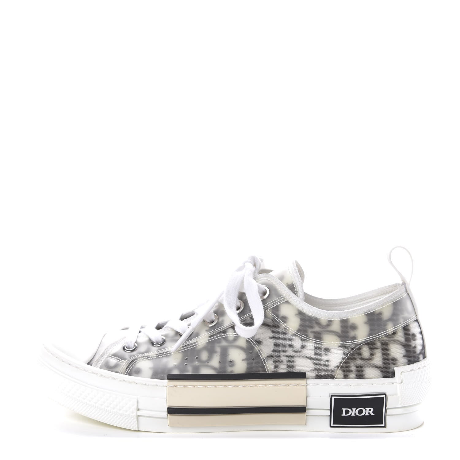 Christian Dior Technical Canvas Oblique Womens B23 Low Top Sneaker 39 White Black 1 of 10