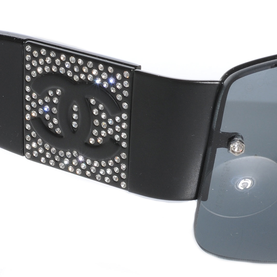 Crystal CC Logo Sunglasses 4117 B Black