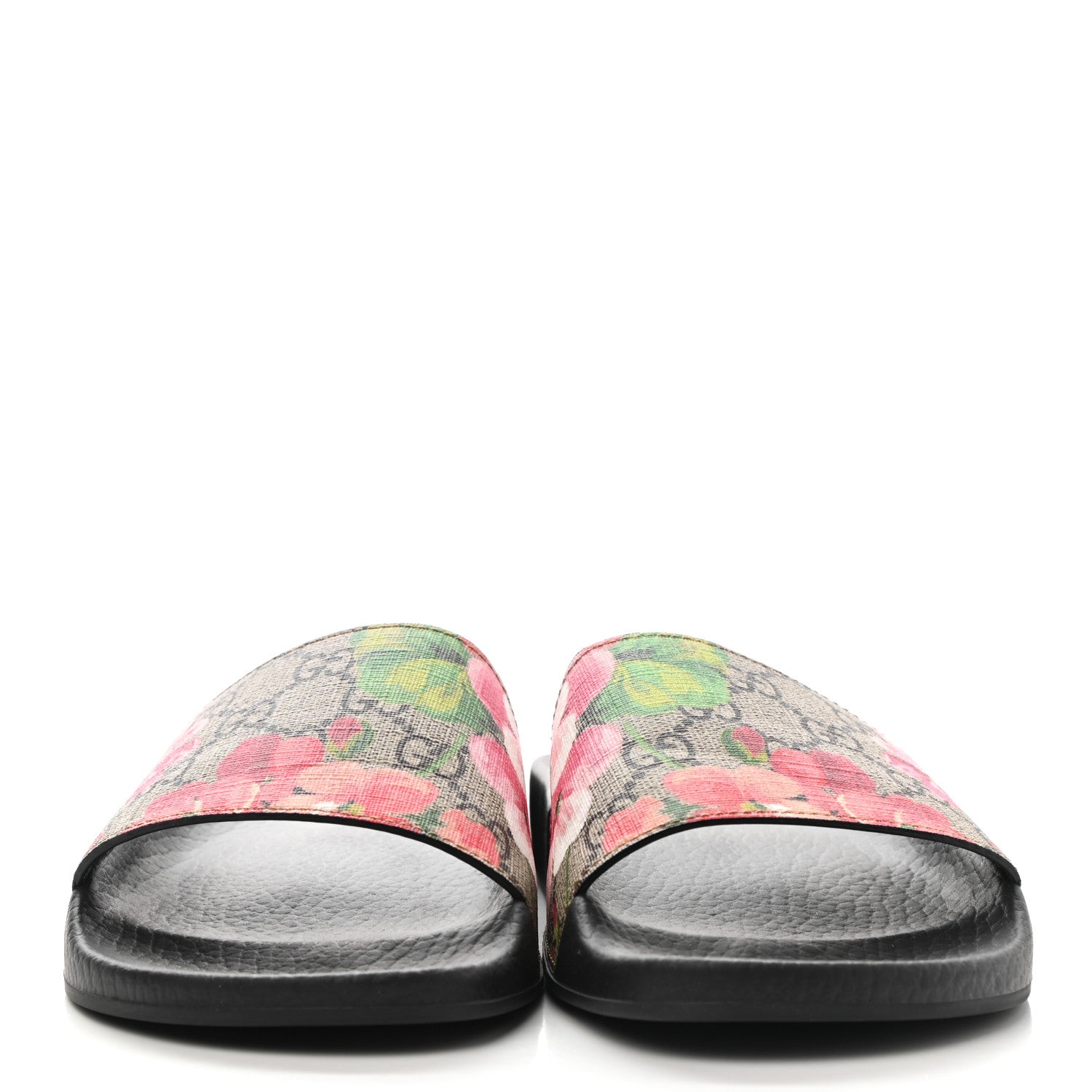 Gucci GG Supreme Monogram Blooms Slide Sandals 37 Beige Multicolor 2 of 9