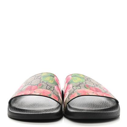 Gucci GG Supreme Monogram Blooms Slide Sandals 37 Beige Multicolor 2 of 9
