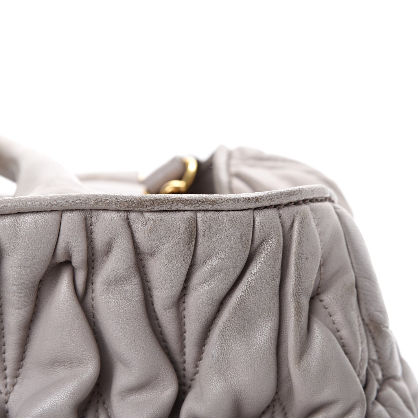 Nappa Matelasse Bauletto Top Handle Tote Pomice