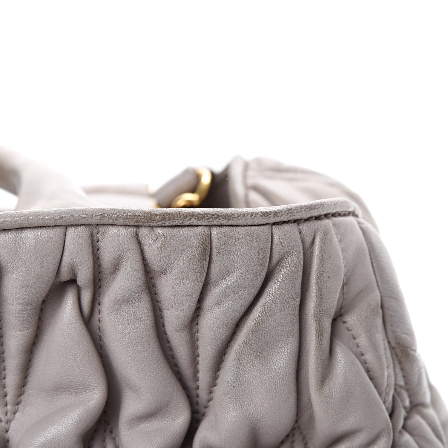 Miu Miu Nappa Matelasse Bauletto Top Handle Tote Pomice 13 of 23