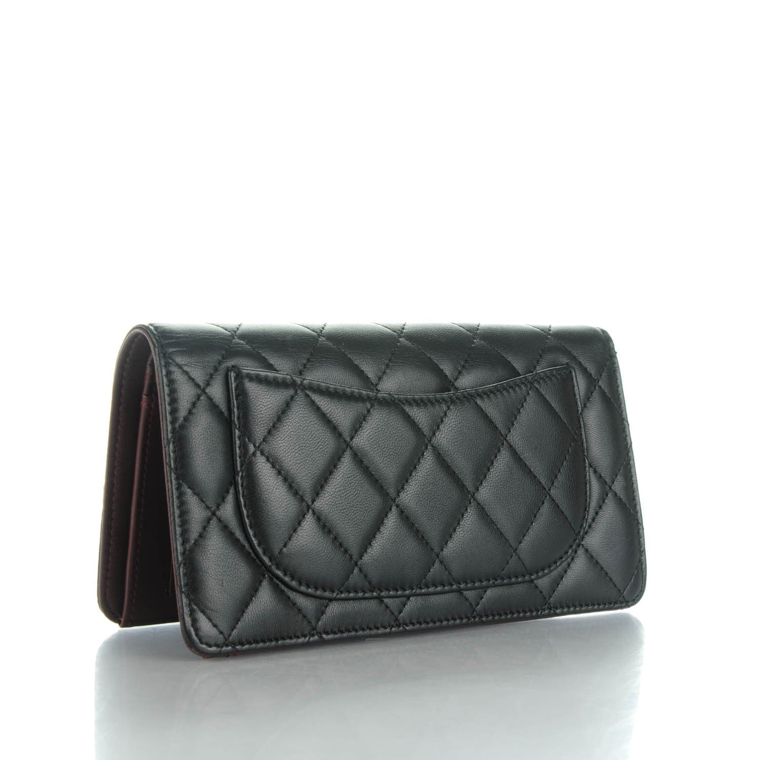 Chanel Lambskin Quilted Yen Wallet Black 3 of 8
