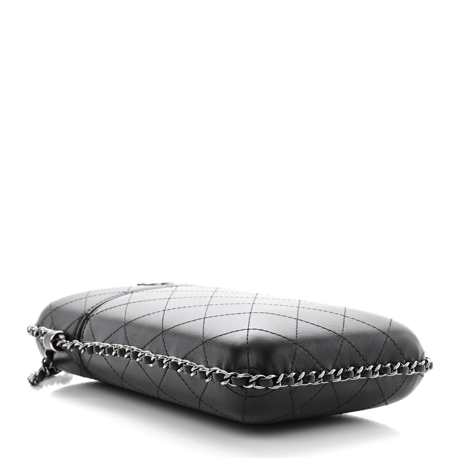 Chanel Lambskin Quilted Chain Around Phone Holder Black 4 of 11