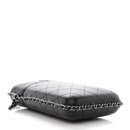 Chanel Lambskin Quilted Chain Around Phone Holder Black 4 of 11