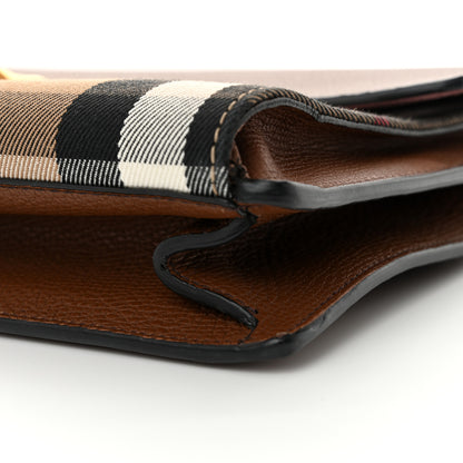 Burberry Derby Calfskin House Check Small Macken Crossbody Bag Tan 11 of 14