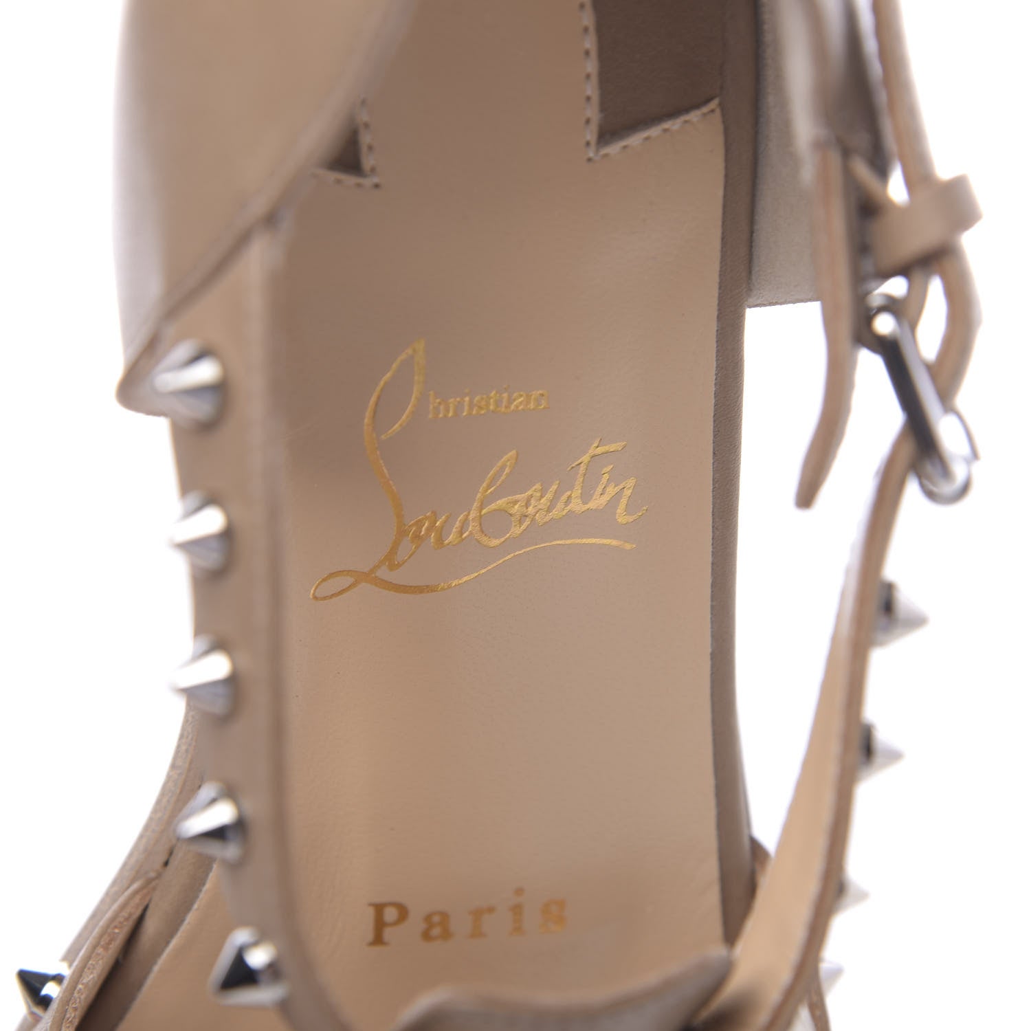 Christian Louboutin Calfskin LoubiLou Flat Sandals 35.5 Fennec 6 of 7