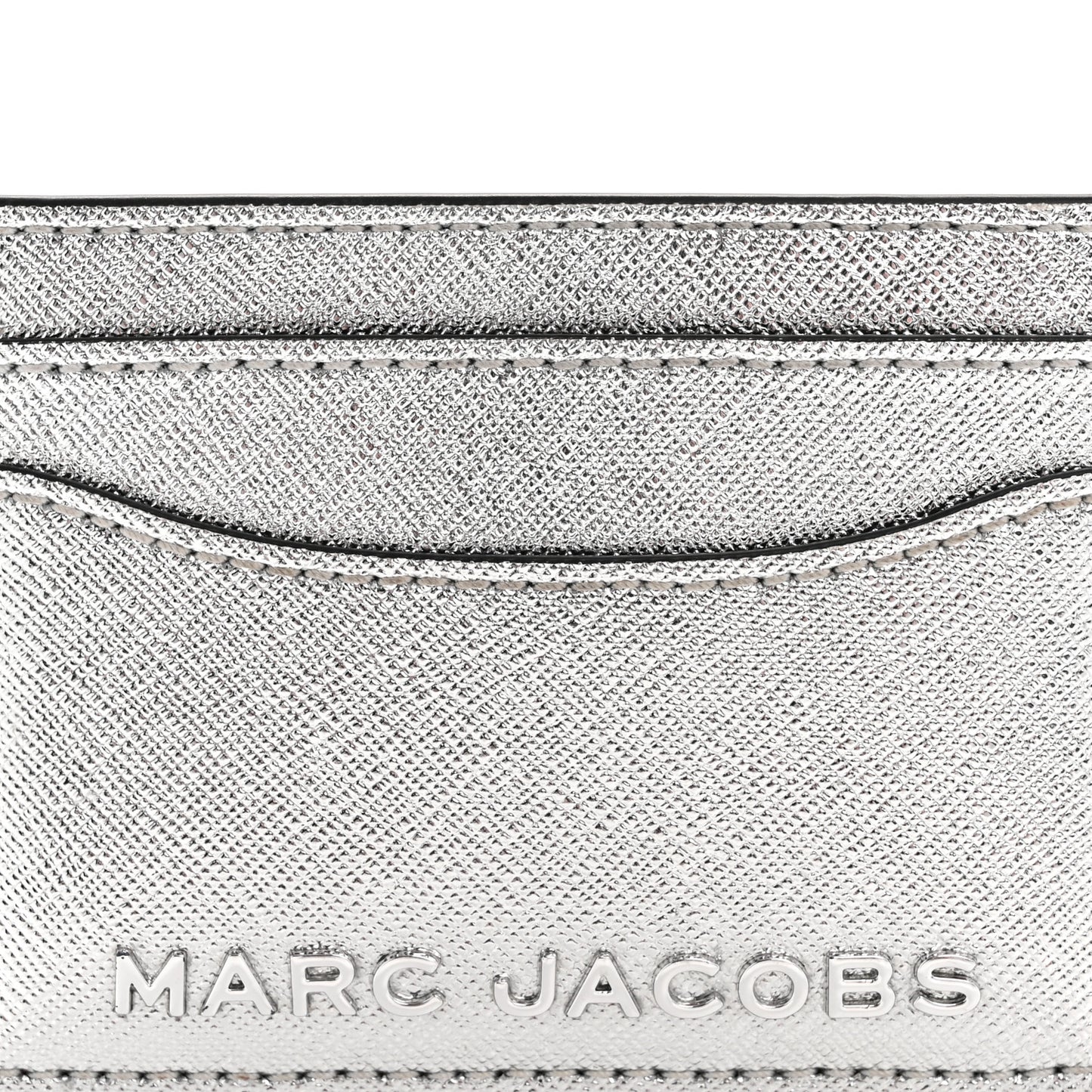 Metallic Saffiano Cardholder Silver