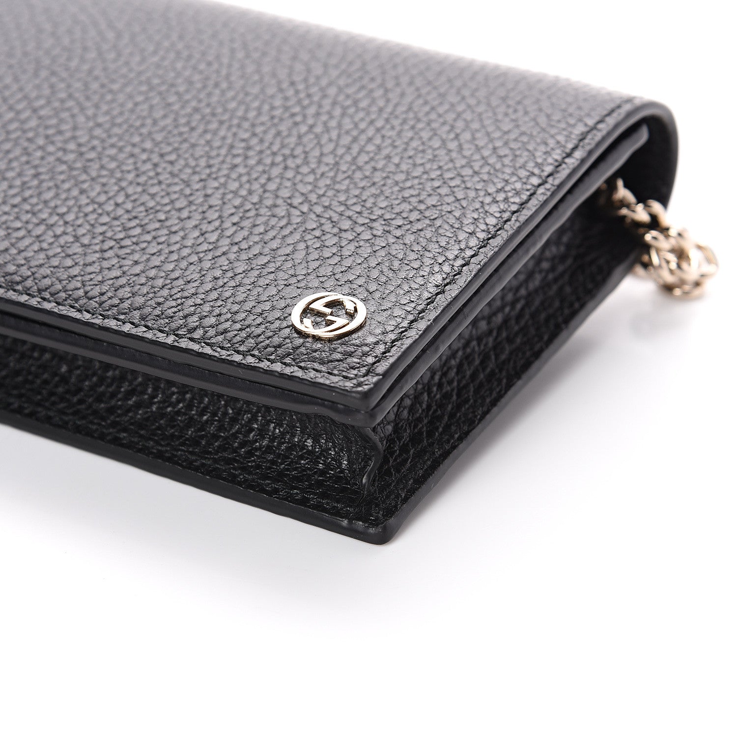 Gucci Dollar Calfskin Medium Betty Chain Wallet Black 7 of 7