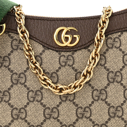 Gucci GG Supreme Monogram Textured Dollar Calfskin Web Small Ophidia GG Handbag Beige Ebony New Acero 8 of 10