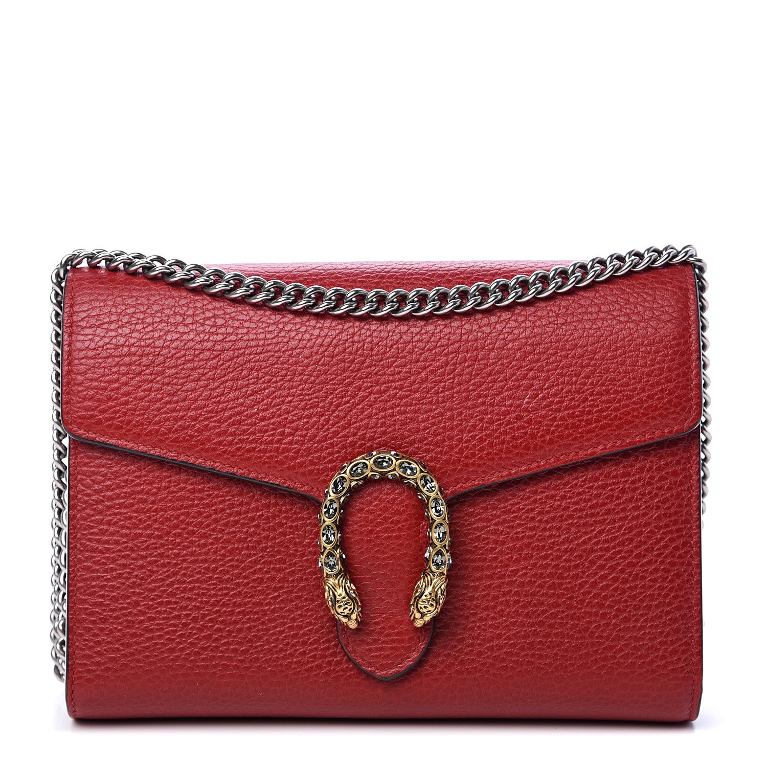 Gucci Calfskin Mini Dionysus Chain Wallet Hibiscus Red 1 of 12